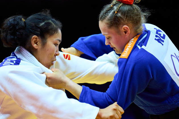 (L-R) Lkhagvatogoo Enkhriilen (MGL), Van Lieshout Joanne (NED), OCTOBER 7, 2026 - Judo : World Judo Championships BAKU2026 Women s -63kg3rd place match at National Gymnastics Arena in Baku, Azerbaijan. Noxthirdxpartyxsales aflo_354113105 KenxAsakurax