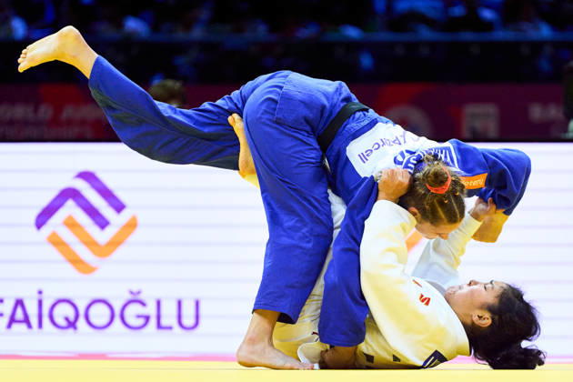 (Top-Bottom) Van Lieshout Joanne (NED), Lkhagvatogoo Enkhriilen (MGL), OCTOBER 7, 2026 - Judo : World Judo Championships BAKU2026 Women s -63kg3rd place match at National Gymnastics Arena in Baku, Azerbaijan. Noxthirdxpartyxsales  aflo_354113113 KenxAsakurax