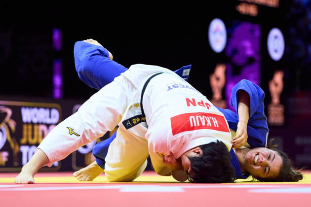 (L-R) Haruka Kaju (JPN), Primo Kerem (ISR), OCTOBER 7, 2026 - Judo : World Judo Championships BAKU2026 Women s -63kgFinal match at National Gymnastics Arena in Baku, Azerbaijan. Noxthirdxpartyxsales aflo_354113128 KenxAsakurax
