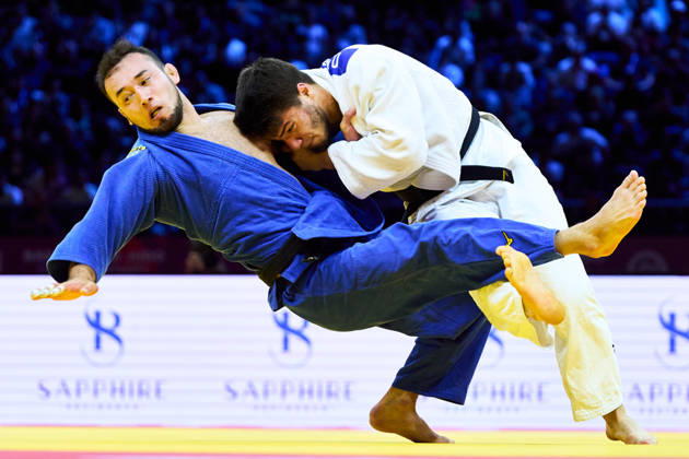 (L-R) Zhubanazar Abylaikhan (KAZ), Rajabli Omar (AZE), OCTOBER 7, 2026 - Judo : World Judo Championships BAKU2026 Mens -81kg 3rd place match at National Gymnastics Arena in Baku, Azerbaijan. Noxthirdxpartyxsales aflo_354113149 KenxAsakurax