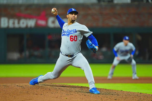 Edgardo Luis Henriquez(Dodgers) relief pitcher reliever Edgardo Luis Henriquez Oct.7,2026 - Baseball : MLB, Baseball Herren, USA National League Division Series Atlanta Braves vs. Los Angeles Dodgers Venue: Truist Park (Cumberland, Georgia, USA) aflo_354249847 YujixArakawax