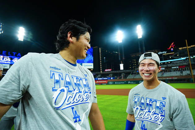 Shohei Ohtani,(Dodgers) Starting lineup Shohei Ohtani Hyeseong Kim Oct.7,2026 - Baseball : MLB, Baseball Herren, USA National League Division Series Atlanta Braves vs. Los Angeles Dodgers Venue: Truist Park (Cumberland, Georgia, USA)  aflo_354249867 YujixArakawax
