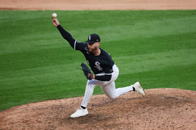 October 7, 2026, Chicago, Il - Illinois, USA - United States: Chicago White Sox pitcher David Sandlin works during the eighth inning against the Cleveland Guardians in Game 3 of the American League Division Series at Rate Field on Wednesday, Oct. 7, 2026, in Chicago. Sports News - October 7, 2026  - ZUMAm67_ 0868872924st Copyright: xArmandoxL.xSanchezx