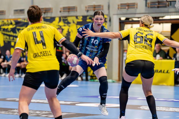 Dortmund, October 7, 2026, Handball, Women s, Alsco Women s Handball Bundesliga, Matchday 5, BVB Borussia Dortmund vs. Buxtehuder SV, Anika Hampel (Buxtehuder SV), 10 during the game, Dortmund Sporthalle Wellinghofen, North Rhine-Westphalia, Germany