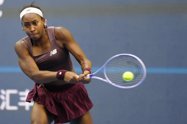 2026 China Open Women s Singles Round of 16 match in Beijing - 07 Oct. Coco Gauff of the United States in action against Elise Mertens of Belgium during Women s Singles Round of 16 match on day eight of China Open at the National Tennis Center. Elise Mertens won 3-6, 3-6 Bejing China Copyright: xPolyxFeix xSOPAxImagesx 20261008_6552_148