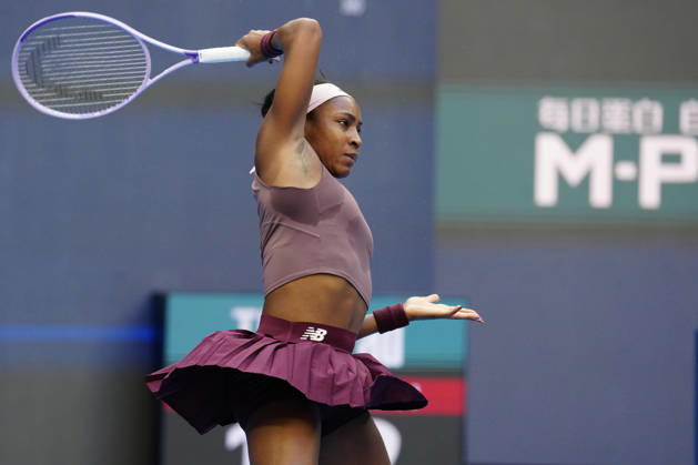 2026 China Open Women s Singles Round of 16 match in Beijing - 07 Oct. Coco Gauff of the United States in action against Elise Mertens of Belgium during Women s Singles Round of 16 match on day eight of China Open at the National Tennis Center. Elise Mertens won 3-6, 3-6 Bejing China Copyright: xPolyxFeix xSOPAxImagesx 20261008_5889_158