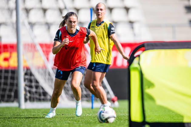 October 8, 2026: Vilde Boe Risa of the Norwegian women’s national soccer team during a training session on October 8, 2026 in Bucharest. Photo by Marius Simensen, BILDBYRAN. Cop 238 bbeng women FIFA Women’s World Cup qualifier soccer football Norway practice training  Copyright: MARIUSxSIMENSEN BB261008BB179