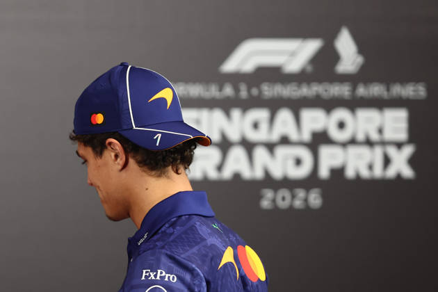 F1 Singapore Grand Prix 2026 Previews Lando Norris of McLaren during the press conference, PK, Pressekonferenz ahead of the Formula 1 Singapore Grand Prix at Marina Bay Street Circuit in Singapore on October 8, 2026. Singapore Singapore  Copyright: xJakubxPorzyckix originalFilename:porzycki-f1singap261008_np0by