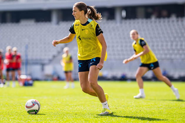 October 8, 2026: Emma Stolen Godo of the Norwegian women’s national soccer team during a training session on October 8, 2026 in Bucharest. Photo by Marius Simensen, BILDBYRAN. Cop 238 bbeng women FIFA Women’s World Cup qualifier soccer football Norway practice training  Copyright: MARIUSxSIMENSEN BB261008BB243