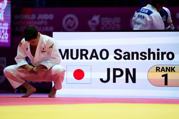 Sanshiro Murao (JPN), OCTOBER 8, 2026 -Judo : World Judo Championships BAKU2026 Mens -90kg3rd Round match at National Gymnastics Arena in Baku, Azerbaijan.  aflo_354298556 KenxAsakurax