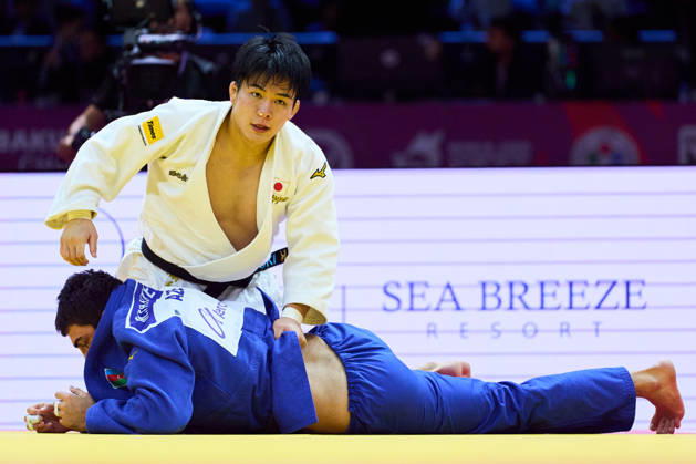 (Top-Bottom) Goki Tajima (JPN),, Fatiyev Murad (AZE), OCTOBER 8, 2026 -Judo : World Judo Championships BAKU2026 Mens -90kgSemi-final match at National Gymnastics Arena in Baku, Azerbaijan. aflo_354298668 KenxAsakurax
