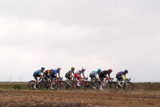 The pack rides during the 110th edition of the Gran Piemonte 2026 a 185 km one day race from Asti to Bra on October 08, 2026, Italy.  Copyright: xFabioxFerrari LaPressex