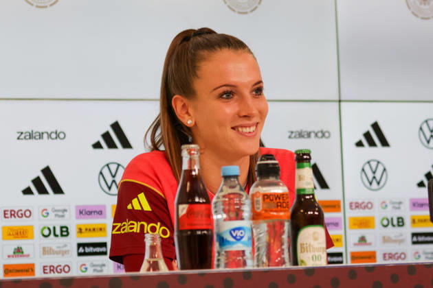 October 8, 2026, xgrfx, DFB Soccer Media Events, German Women s National Team Press Conference and Final Training Session, featuring Ena Mahmutovic, German Women s National Team, Karlsruhe
