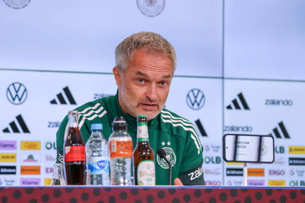 Karlsruhe, Germany, October 8, 2026 German Women s National Soccer Team Post-Match Press Conference: Friendly Match Germany vs. Australia Pictured: National Team Coach Christian Wück (Wueck) of Germany at the post-match press conference in Karlsruhe Copyright: HMBxMedia MadeleinexFantini