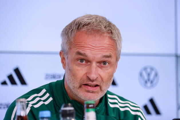 Karlsruhe, Germany, October 8, 2026 German Women s National Soccer Team Post-Match Press Conference: Friendly Match Germany vs. Australia Pictured: National Team Coach Christian Wück (Wueck) of Germany at the post-match press conference in Karlsruhe Copyright: HMBxMedia MadeleinexFantini