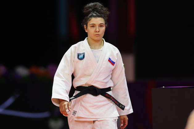 AZERBAIJAN, BAKU - OCTOBER 8, 2026: Madina Taimazova of Russia is pictured before a -70 kg bout against Aleksandra Andric of Serbia as part of the 2026 World Judo Championships at the National Gymnastics Arena. Mikhail Sinitsyn TASS  98954559