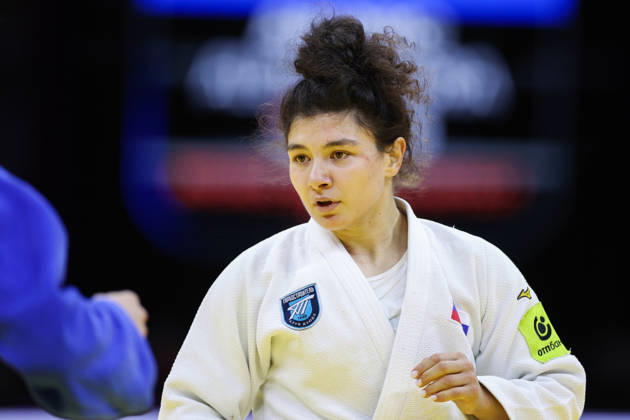 AZERBAIJAN, BAKU - OCTOBER 8, 2026: Madina Taimazova of Russia is pictured during a -70 kg bout against Aleksandra Andric of Serbia as part of the 2026 World Judo Championships at the National Gymnastics Arena. Mikhail Sinitsyn TASS  98954953