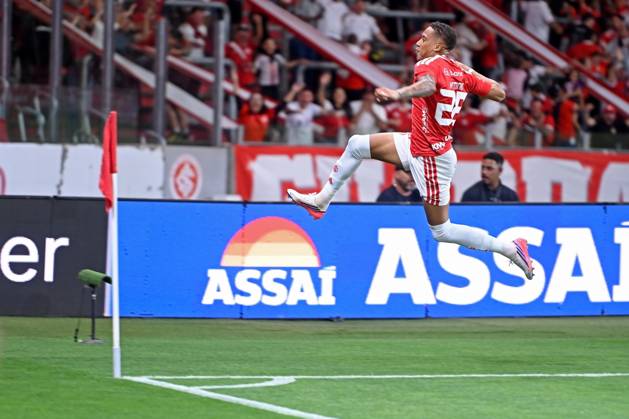 RECORD DATE NOT STATED 7th October 2026; Beira-Rio Stadium, Porto Alegre, Brazil; Brazilian Serie A Football, Internacional versus Corinthians; Vitinho of Internacional celebrates his goal in the 11th minute to go up 1-0 MaxxPeixoto DiaEsportivo