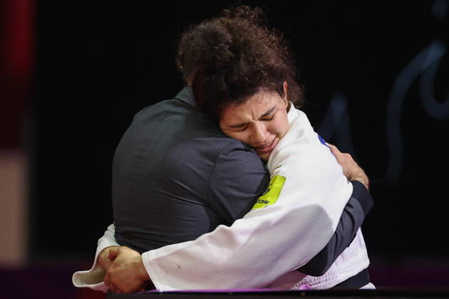 AZERBAIJAN, BAKU - OCTOBER 8, 2026: Madina Taimazova (R) of Russia is pictured after a -70 kg bout against Aleksandra Andric of Serbia as part of the 2026 World Judo Championships at the National Gymnastics Arena 2026 World Judo Championships In Baku  - ZUMAt113 20261008_zaa_t113_507 Copyright: xMikhailxSinitsynx