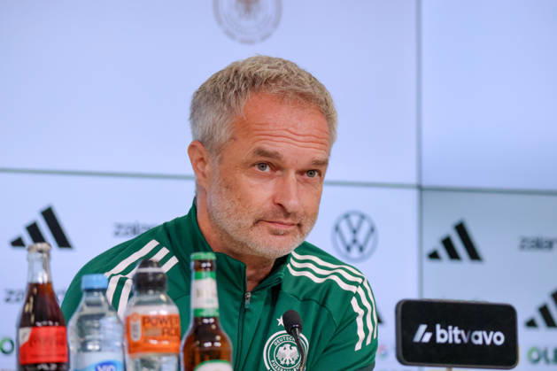 Karlsruhe, Germany, October 8, 2026 German Women s National Soccer Team Post-Match Press Conference: Friendly Match Germany vs. Australia Pictured: National Team Coach Christian Wück (Wueck) of Germany at the post-match press conference in Karlsruhe Copyright: HMBxMedia MadeleinexFantini