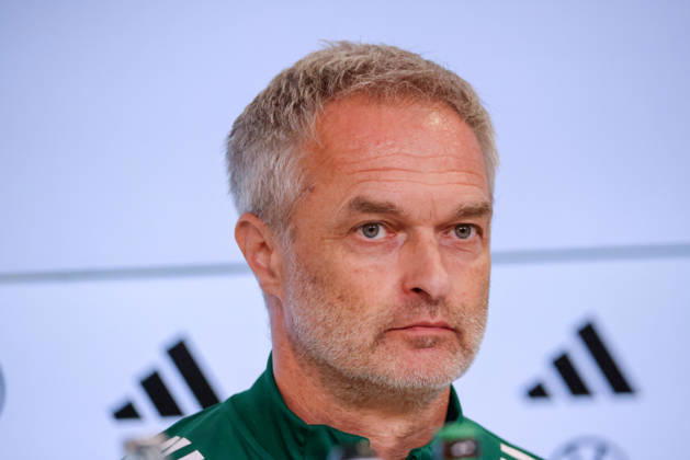 Karlsruhe, Germany, October 8, 2026 German Women s National Soccer Team Post-Match Press Conference: Friendly Match Germany vs. Australia Pictured: National Team Coach Christian Wück (Wueck) of Germany at the post-match press conference in Karlsruhe Copyright: HMBxMedia MadeleinexFantini