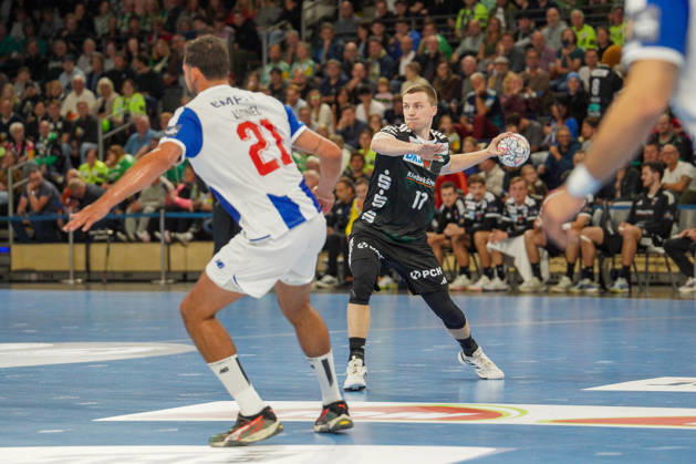 Pictured: Nils Lichtlein, Füchse Berlin, August 17, 2026; Füchse Berlin vs. FC Porto, EHF Handball Champions League, 2026–27 season, Max Schmeling Halle Copyright: HMBxMedia xPascalxSpanehl