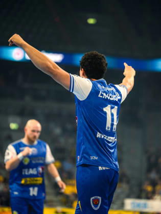 October 8, 2026, xwppx, Opel HBL Handball, Rhein-Neckar Löwen vs. ThSV Eisenach, from left: Gian Attenhofer, ThSV Eisenach