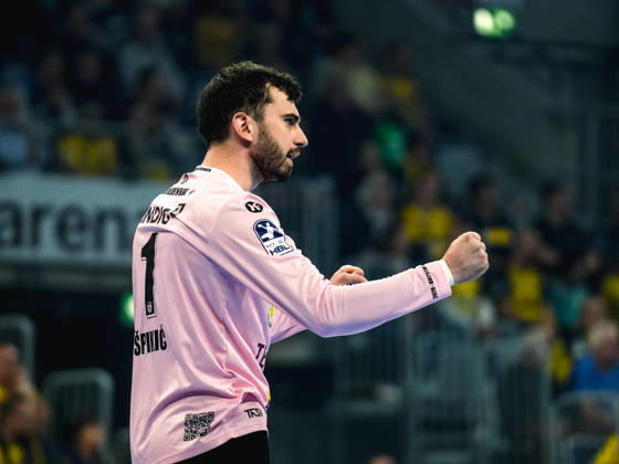 October 8, 2026, xwppx, Opel HBL Handball, Rhein-Neckar Löwen vs. ThSV Eisenach; from left: Matija Spikic, ThSV Eisenach