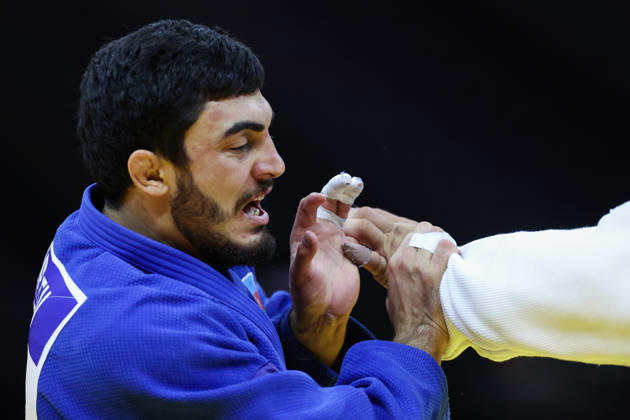 AZERBAIJAN, BAKU - OCTOBER 8, 2026: Murad Fatiyev of Azerbaijan is pictured during a -90 kg bout against Nemanja Majdov of Serbia as part of the 2026 World Judo Championships at the National Gymnastics Arena 2026 World Judo Championships In Baku - ZUMAt113 20261008_zaa_t113_623 Copyright: xMikhailxSinitsynx
