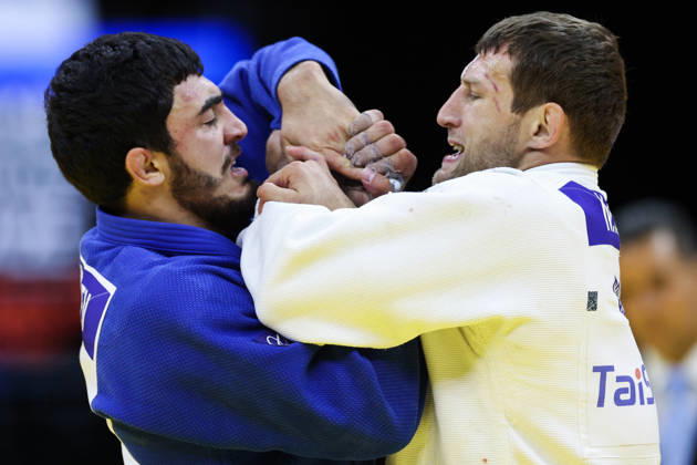 AZERBAIJAN, BAKU - OCTOBER 8, 2026: Murad Fatiyev (L) of Azerbaijan and Nemanja Majdov of Serbia compete in their -90 kg bout as part of the 2026 World Judo Championships at the National Gymnastics Arena 2026 World Judo Championships In Baku  - ZUMAt113 20261008_zaa_t113_625 Copyright: xMikhailxSinitsynx