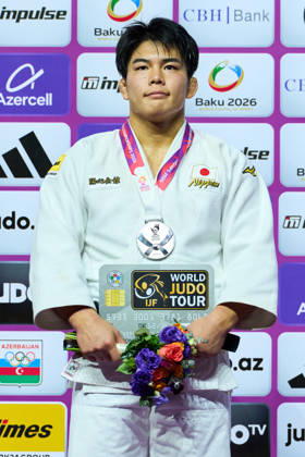 Goki Tajima (JPN), OCTOBER 8, 2026 -Judo : World Judo Championships BAKU2026 Mens -90kgMedal Ceremony at National Gymnastics Arena in Baku, Azerbaijan. aflo_354330837 KenxAsakurax