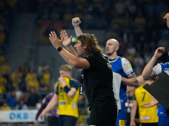October 8, 2026, xwppx, Opel HBL Handball, Rhein-Neckar Löwen vs. ThSV Eisenach; from left: Sebastian Hinze, coach of ThSV Eisenach