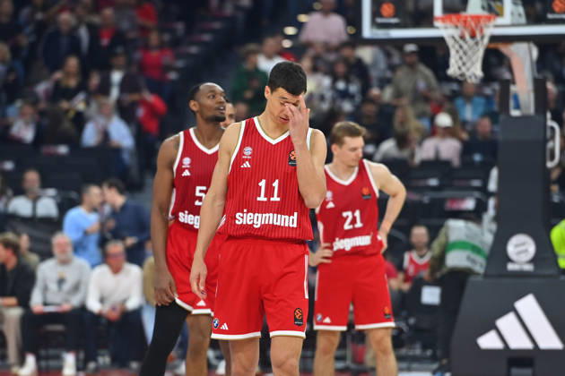 VLADIMIR LUCIC FCB, Disappointment, Frustration, Disappointed, Frustrated, Dejected, EuroLeague Basketball, 2026–2027 Season, FC Bayern Munich vs. Virtus Bologna on October 8, 2026, SAP GARDEN