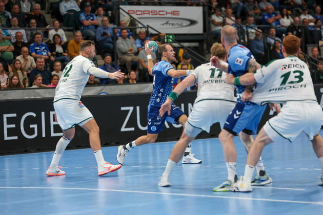 Kai Haefner, TVB Stuttgart, 34 (GER), TVB Stuttgart vs. HSG Wetzlar, Handball, Opel Handball Bundesliga, Matchday 8, 2026–2027 Season, October 8, 2026 GER, TVB Stuttgart vs. HSG Wetzlar, Handball, Opel Handball Bundesliga, Matchday 8, 2026–2027 season, October 8, 2026 Stuttgart Copyright: xEibner-Pressefoto SoerenxHerwegx EP_SHG