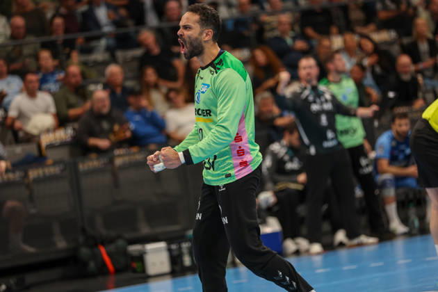 Mohamed El Tayar, TVB Stuttgart, No. 12, looks forward to the GER match: TVB Stuttgart vs. HSG Wetzlar, Handball, Opel Handball Bundesliga, Matchday 8, 2026–2027 season, October 8, 2026 GER, TVB Stuttgart vs. HSG Wetzlar, Handball, Opel Handball Bundesliga, Matchday 8, 2026–2027 season, October 8, 2026 Stuttgart Copyright: xEibner-Pressefoto SoerenxHerwegx EP_SHG