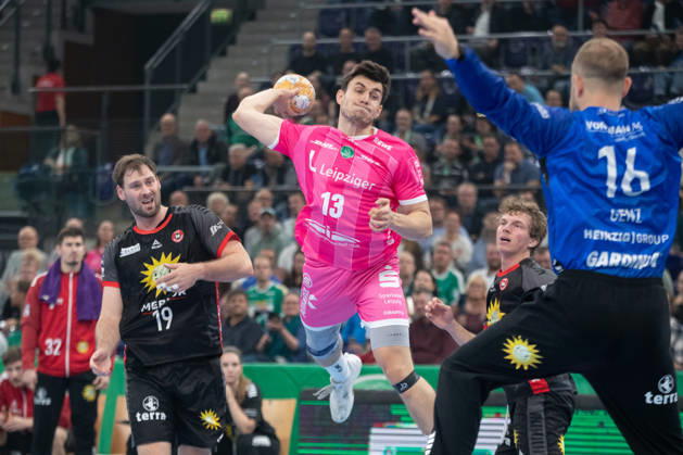 Handball, HBL2: SC DHfK Leipzig vs. TuS N Lübbecke, October 8, 2026; Matej Klima 13; SC DHfK Leipzig scores; Handball, 2nd Bundesliga, 2026–2027 season, Matchday 7: SC DHfK Leipzig vs. TuS N Lübbecke on October 8, 2026, at the Quarterback Immobilien Arena Leipzig Copyright: xBEAUTIFULxSPORTS JanxKaeferx
