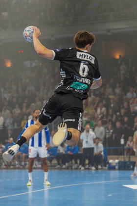 Pictured: Leo Prantner, Füchse Berlin, 6 shots on goal, October 8, 2026; Füchse Berlin vs. FC Porto, EHF Handball Champions League, 2026–27 season, Max Schmeling Halle Copyright: HMBxMedia xPascalxSpanehl