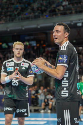Pictured: Aitor Arino, Fuechse Berlin, August 14, 2026, Fuechse Berlin vs. FC Porto, EHF Handball Champions League, 2026–27 season, Max Schmeling Halle Copyright: HMBxMedia xPascalxSpanehl