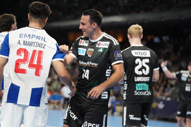 Pictured: Aitor Arino, Fuechse Berlin, August 14, 2026, Fuechse Berlin vs. FC Porto, EHF Handball Champions League, 2026–27 season, Max Schmeling Halle Copyright: HMBxMedia xPascalxSpanehl