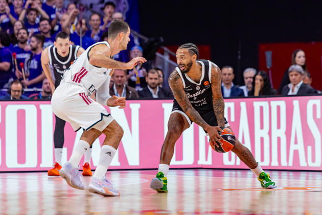 ESP Euroleague: Real Madrid vs. Partizan Belgrade. Carlik Jones of Partizan during the Euroleague game between Real Madrid and Partizan Mozzart Bet Belgrade, played at Movistar Arena on October 8, 2026, in Madrid, Spain. Madrid, Spain. Basketball Copyright: xAlbaxPachecox xAgenciaxLOFx
