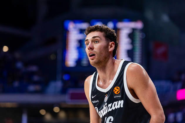 ESP Euroleague: Real Madrid vs. Partizan Belgrade. Alesandro Pajola of Partizan during the Euroleague game between Real Madrid and Partizan Mozzart Bet Belgrade, played at Movistar Arena on October 8, 2026, in Madrid, Spain. Madrid, Spain. Basketball Copyright: xAlbaxPachecox xAgenciaxLOFx