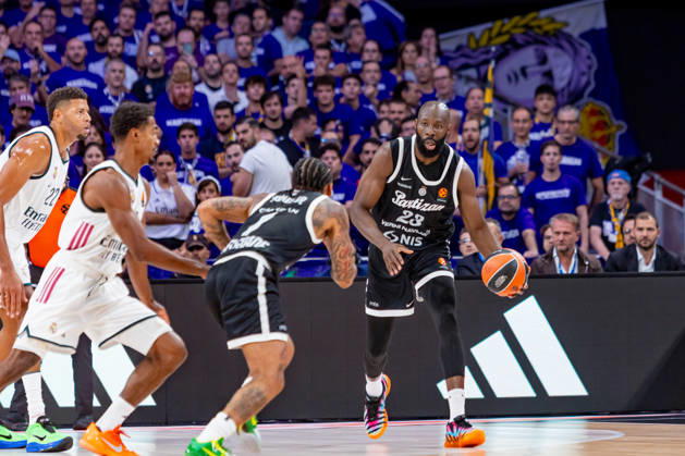 ESP Euroleague: Real Madrid vs. Partizan Belgrade. Tonye Jekiri of Partizan during the Euroleague game between Real Madrid and Partizan Mozzart Bet Belgrade, played at Movistar Arena on October 8, 2026, in Madrid, Spain. Madrid, Spain. Basketball Copyright: xAlbaxPachecox xAgenciaxLOFx