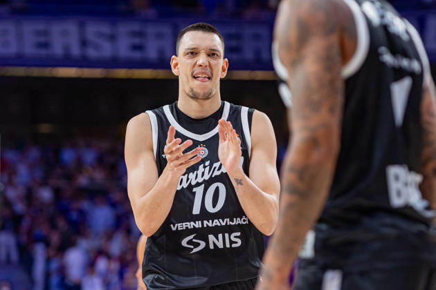 ESP Euroleague: Real Madrid vs. Partizan Belgrade. Nikola Tanaskovic of Partizan during the Euroleague game between Real Madrid and Partizan Mozzart Bet Belgrade, played at Movistar Arena on October 8, 2026, in Madrid, Spain. Madrid, Spain. Basketball Copyright: xAlbaxPachecox xAgenciaxLOFx