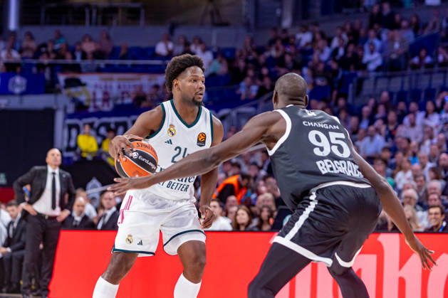 ESP Euroleague: Real Madrid vs. Partizan Belgrade. Andrés Feliz of Real Madrid during the Euroleague game between Real Madrid and Partizan Mozzart Bet Belgrade, played at Movistar Arena on October 8, 2026, in Madrid, Spain. Madrid, Spain. Basketball Copyright: xAlbaxPachecox xAgenciaxLOFx