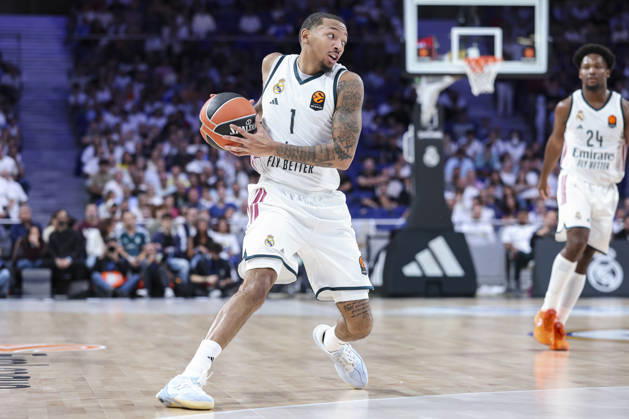October 8, 2026, Madrid, Madrid, Spain: Nick Smith Jr. of Real Madrid in action during the Euroleague Basketball Regular Season Round 4 game between Real Madrid v Partizan Mozzart Bet Belgrade at Movistar Arena on October 08, 2026 in Madrid, Spain. Madrid Spain - ZUMAa181 20261008_zaa_a181_240 Copyright: xIrinaxR.xHipolitox