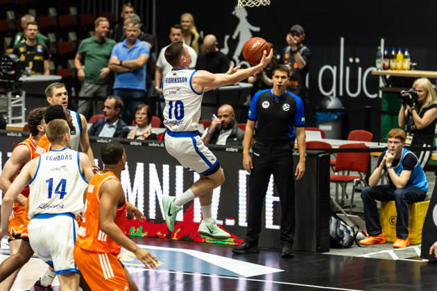 October 7, 2026, GER, BKT Eurocup, Basketball, Chemnitz, Niners Chemnitz vs. Neptunas Klaipeda, Elvar Fridriksson (Neptunas Klaipeda), 10 Chemnitz Messe, Chemnitz, Saxony, Germany