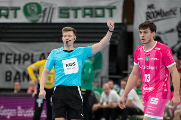 Handball, HBL2: SC DHfK Leipzig vs. TuS N Lübbecke, October 8, 2026; Referee: Bela Stewen; Handball, 2nd Bundesliga, 2026–2027 season, Matchday 7: SC DHfK Leipzig vs. TuS N Lübbecke on October 8, 2026, at the Quarterback Immobilien Arena Leipzig Copyright: xBEAUTIFULxSPORTS JanxKaeferx