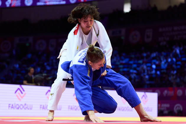 (L-R) Shiho Tanaka (JPN), Scoccimarro Giovanna (GER), OCTOBER 8, 2026 -Judo : World Judo Championships BAKU2026 Women s -70kg3rd Round match at National Gymnastics Arena in Baku, Azerbaijan.  aflo_354386753 KenxAsakurax