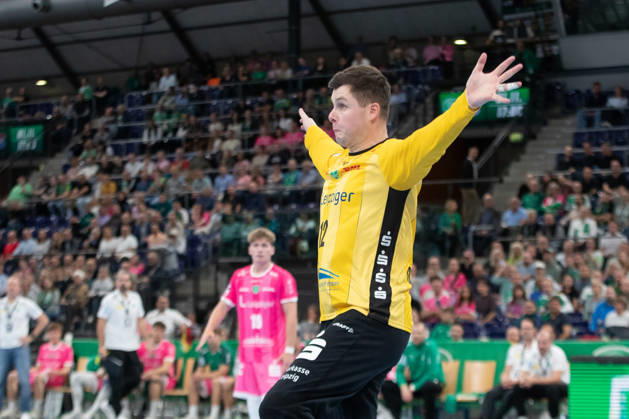 Handball, HBL2: SC DHfK Leipzig vs. TuS N Lübbecke, October 8, 2026; Goalkeeper Anadin Suljakovic 12, SC DHfK Leipzig; Handball, 2nd Bundesliga, 2026–2027 season, Matchday 7: SC DHfK Leipzig vs. TuS N Lübbecke on October 8, 2026, at the Quarterback Immobilien Arena Leipzig Copyright: xBEAUTIFULxSPORTS JanxKaeferx