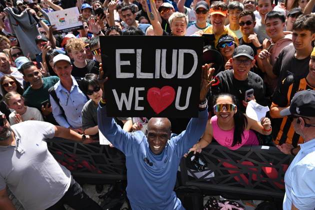 ELIUD KIPCHOGE MELBOURNE MARATHON OP, Elite marathon athlete Eliud Kipchoge during a fan event ahead of the Melbourne Marathon, in Melbourne, Friday, October 9, 2026. ( NO ARCHIVING MELBOURNE VICTORIA Australia Copyright: xJAMESxROSSx 20261009182390919037